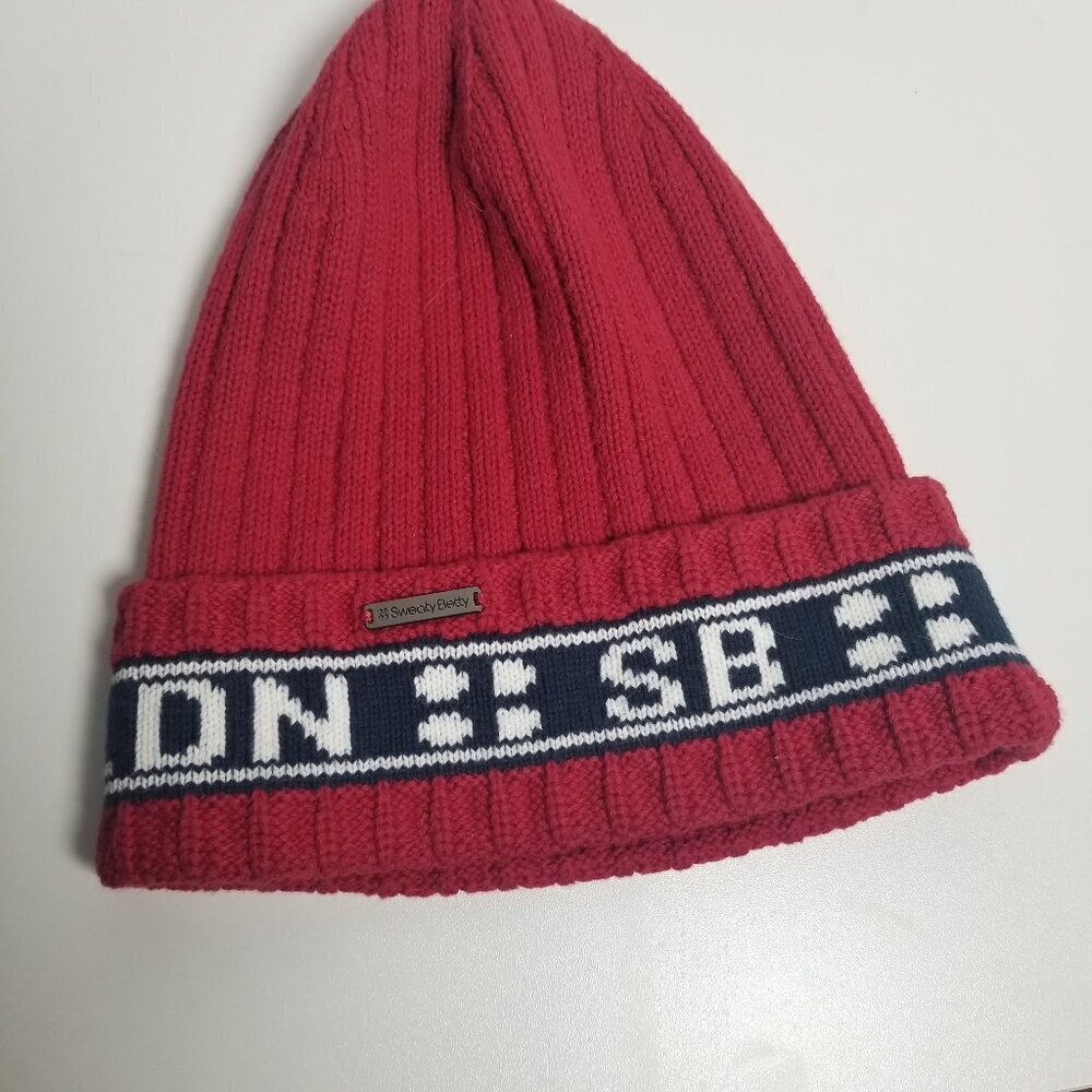 Sweaty Betty Ribbed Knit Wool Blend Red Beanie